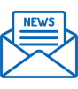 Icon showing Newsletter emerging from mailing envelope